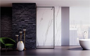 VECONI Душевая перегородка Korato KR-81B, 700x2000, черный матовый, стекло прозрачное KR81B-70-01-C8