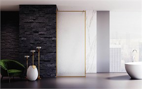 VECONI Душевая перегородка Korato KR-81RG, 900x2000, брашированное золото, стекло дождь KR81RG-90-06-C8