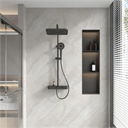 VECONI Душевая стойка FOSSA, чёрный матовый FO-210-B-C4