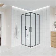 VECONI Душевой угол прямоугольный, двери раздвижные  Evo 300 GR 1200х900x1950, графит брашинг, прозрачное стекло E3-GR-12090-01-C9