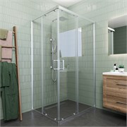 VECONI Душевой угол прямоугольный, двери раздвижные Rovigo RV-10, 1000x800x1950, хром, стекло прозрачное RV10-10080-01-C5