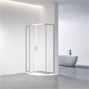 VECONI Душевой угол полукруглый, двери раздвижные Rovigo RV-01, 1000x1000x1950, хром, стекло прозрачное RV01-100-01-C7