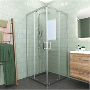VECONI Душевой угол квадратный, двери раздвижные Rovigo RV-11, 900x900x1950, хром, стекло прозрачное RV11-90-01-C5