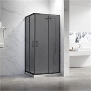 VECONI Душевой угол прямоугольный, двери раздвижные Rovigo RV-27B, 1000х1000х1900, черный, стекло тонированное RV27B-100100-05-C8