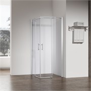 VECONI Душевой угол квадратный, двери раздвижные Rovigo RV-50CH, 1000х1000х1950, хром, стекло прозрачное RV50CH-100100-01-C8