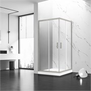 VECONI Душевой угол прямоугольный, двери раздвижные Rovigo RV-83, 1000х900х1950, никель брашинг, прозрачное стекло RV83-10090-01-C5
