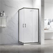 VECONI Душевой угол прямоугольный, двери раздвижные Rovigo RV-27GM, 1000x900x1900, оружейная сталь, прозрачное стекло RV27GM-10090-01-C8