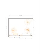 CEZARES Plane Душевой уголок прямоугольный двери раздвижные размер 120x90 см, профиль - брашированное золото / стекло - прозрачное PLANE-AH-1-120/90-C-BORO