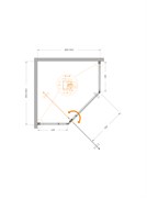 CEZARES Plane Душевой уголок пятиугольный двери распашные размер 90x90 см, профиль - сатин / стекло - прозрачное PLANE-P-1-90-C-IN
