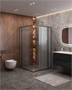 CEZARES Molveno Душевой уголок квадратный размер 120x120 см двери раздвижные профиль - оружейная сталь / стекло - прозрачное MOLVENO-A-22-100+20-C-GM-IV