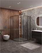 CEZARES Molveno Душевой уголок полукруглый размер 120x120 см двери раздвижные профиль - оружейная сталь / стекло - прозрачное MOLVENO-R-22-90+30-C-GM-IV