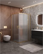 CEZARES Molveno Душевой уголок прямоугольный размер 120x90 см двери раздвижные профиль - брашированное золото / стекло - прозрачное MOLVENO-AH-21-90+30-C-BORO-IV