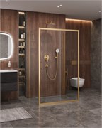CEZARES Molveno Душевой уголок прямоугольный размер 160x90 см двери раздвижные профиль - брашированное золото / стекло - прозрачное MOLVENO-AH-12-160/90-C-BORO-IV