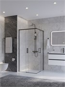 CEZARES Plane Душевой уголок квадратный двери раздвижные размер 100x100 см, профиль - оружейная сталь / стекло - прозрачное PLANE-A-2-100-C-GM