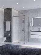 CEZARES Plane Душевой уголок прямоугольный двери раздвижные размер 100x90 см, профиль - сатин / стекло - прозрачное PLANE-AH-1-100/90-C-IN