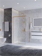 CEZARES Plane Душевой уголок прямоугольный двери раздвижные размер 120x80 см, профиль - брашированное золото / стекло - прозрачное PLANE-AH-1-120/80-C-BORO