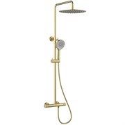 LEMARK Смеситель Beluga LMF-8045B-BRLG для душа с регулируемой высотой штанги и лейкой верхнего душа «Тропический дождь», термостатический, золото LMF-8045B-BRLG