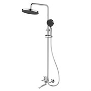 LEMARK Смеситель Siberia LMF-7026B-C для ванны и душа с регулируемой высотой штанги и лейкой верхнего душа «Тропический дождь», хром LMF-7026B-C