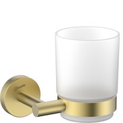 LEMARK Стакан для ванной BELUGA подвесной, сталь, стекло, брашированное светлое золото LMA-8035S-BRLG