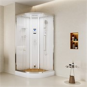 ESBANO Eso Premium Душевая кабина с паром полукруглая размер 100x100 см профиль - хром / стекло - прозрачное ESKOPA100CR-ST