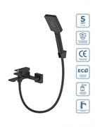 BELBAGNO Luce Смеситель для ванны и душа в комплекте с ручным душем, шлангом и держателем LUC-VASM-NERO LUC-VASM-NERO