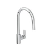 VITRA Смеситель для кухни Flow Soft A43445EXP с поворотным изливом однорычажный хром латунь A43445EXP