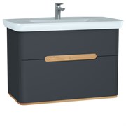 VITRA Тумба с раковиной для ванной Sento 60838 100 см матовая антрацит МДФ 60838