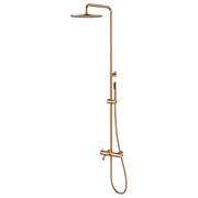 LEMARK Смеситель Зенит LMF-1626S-BRRGN для ванны и душа с регулируемой высотой штанги, монолитным изливом и верхней душевой лейкой «Тропический дождь» LMF-1626S-BRRGN