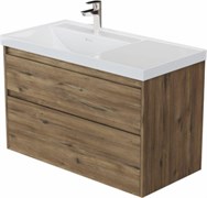 AQUANET Тумба с раковиной Nova Lite 2.0 100 L 2 ящ. цв. дуб рустикальный AQUANET-365908