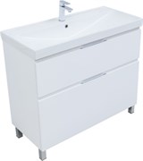 AQUANET Тумба с раковиной Алвита new 100 (Flash) напольная 2 ящ. цв. белый матовый AQUANET-345681