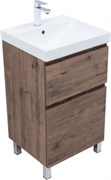 AQUANET Тумба с раковиной Алвита new 50 (Flash) напольная 2 ящ. цв.дуб веллингтон табак AQUANET-345684
