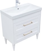 AQUANET Тумба с раковиной Бостон new 80 (Flash) цв.белый сатин, ручки золото AQUANET-347846