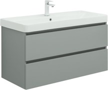 AQUANET Тумба с раковиной Вега 2.0 100 2 ящ. цв.мисти грин (раковина Ирис) AQUANET-344752