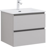 AQUANET Тумба с раковиной Вега 2.0 60 2 ящ. цв.бежевый (раковина Flat) AQUANET-344777