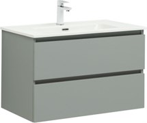 AQUANET Тумба с раковиной Вега 2.0 80 2 ящ. цв.мисти грин (раковина Flat) AQUANET-344769