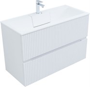 AQUANET Тумба с раковиной Джейн 100 цв.белый матовый (раковина Фортуна) AQUANET-332527