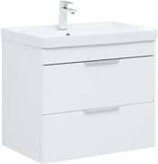 AQUANET Тумба с раковиной Ирис new 70 подвесная 2 ящ. цв. белый глянец AQUANET-312428