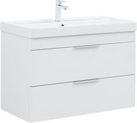 AQUANET Тумба с раковиной Ирис new 90 подвесная 2 ящ. цв. белый глянец AQUANET-342092