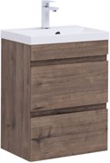 AQUANET Тумба с раковиной Нота new 50 цв.дуб веллингтон табак AQUANET-335874