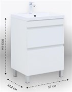 AQUANET Тумба с раковиной Нота New 60 белый глянец AQUANET-345796