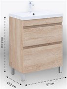 AQUANET Тумба с раковиной Нота New 60 дуб светлый AQUANET-345798