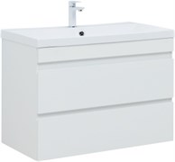 AQUANET Тумба с раковиной Нота new 90 цв.белый глянец AQUANET-335872