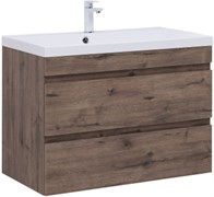 AQUANET Тумба с раковиной Нота new 90 цв.дуб веллингтон табак AQUANET-335877
