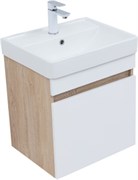 AQUANET Тумба с раковиной Оптима 50 цв. дуб светлый/белый сатин AQUANET-345350