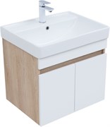 AQUANET Тумба с раковиной Оптима 60 цв. дуб светлый/белый сатин AQUANET-345354