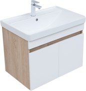 AQUANET Тумба с раковиной Оптима 70 цв. дуб светлый/белый сатин AQUANET-345358