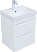 AQUANET Тумба с раковиной Слим 50 2 ящ. цв.белый сатин AQUANET-348175