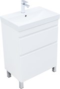 AQUANET Тумба с раковиной Слим 60 напольная 2 ящ. цв.белый сатин AQUANET-348178