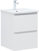 AQUANET Тумба с раковиной Эмбер 50 2 ящ. цв.белый матовый (раковина Luxury) AQUANET-332496