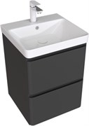 AQUANET Тумба с раковиной Эмбер 50 2 ящ. цв.черный матовый (раковина Urban) AQUANET-332506